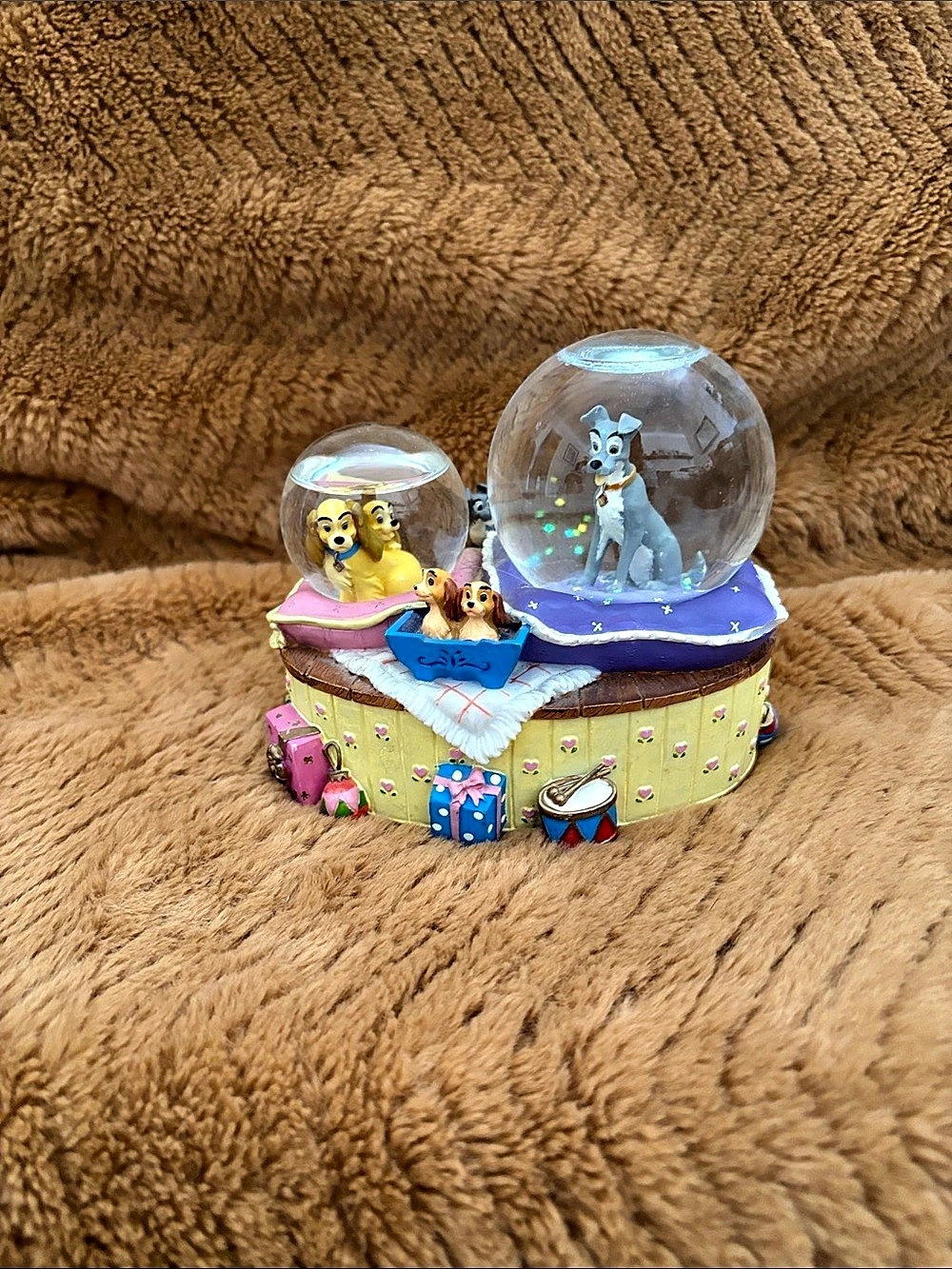 Disney Double Globe Musical Decor Green & Purple